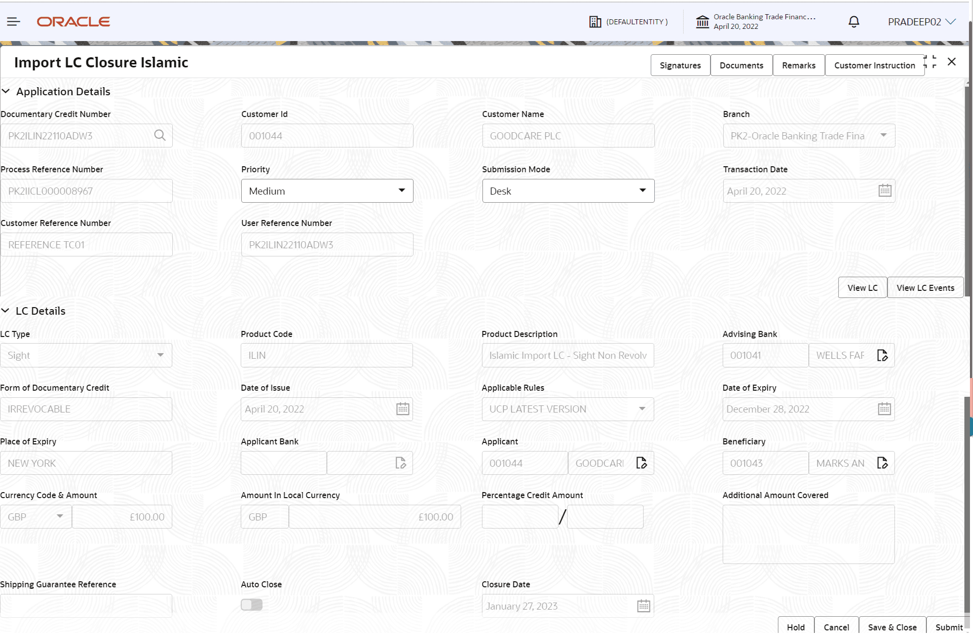 Description of registrationapplicationdetails.png follows Description of registrationapplicationdetails.png follows
