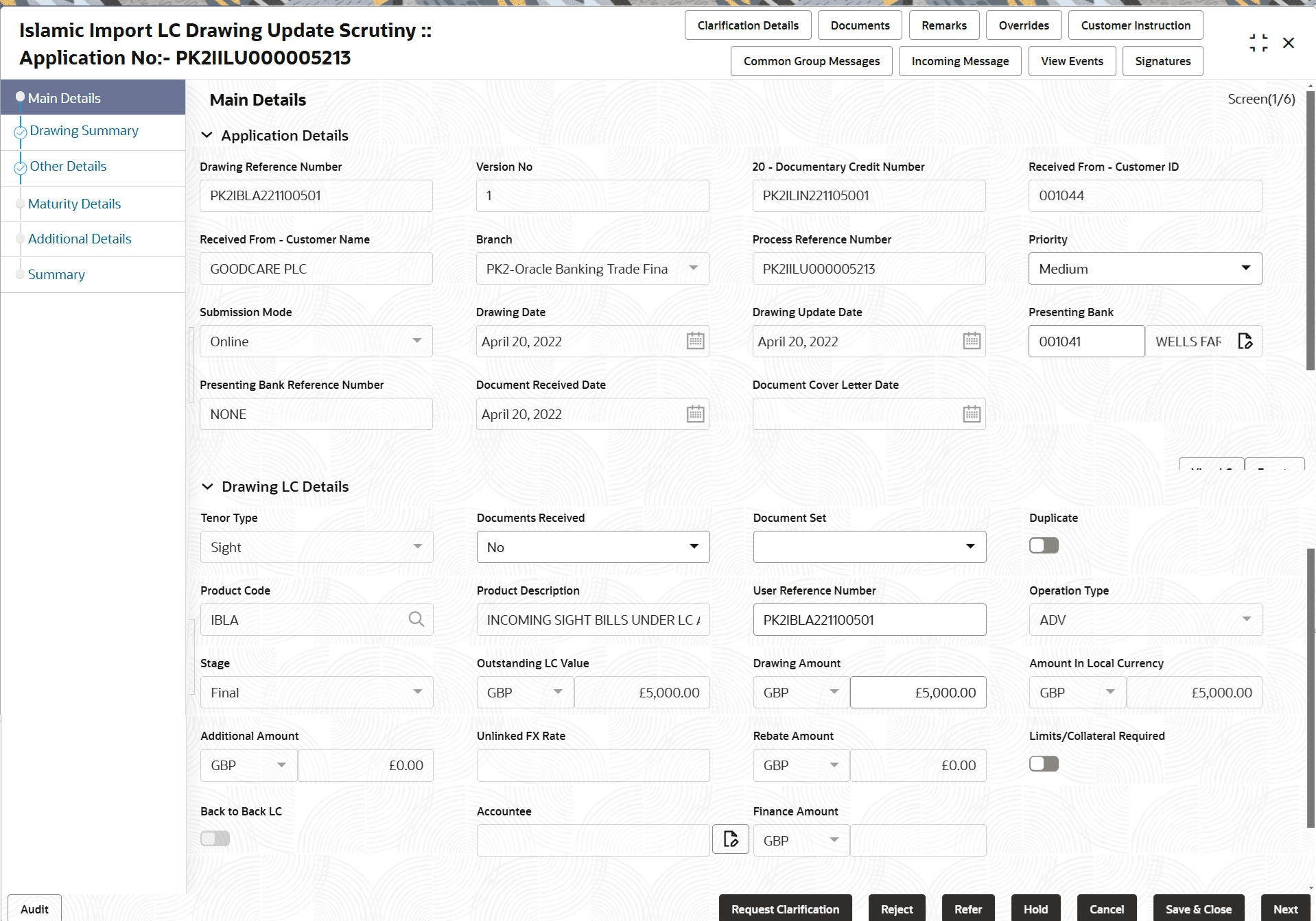 Description of scrutinymainapplicationdetails.png follows Description of scrutinymainapplicationdetails.png follows