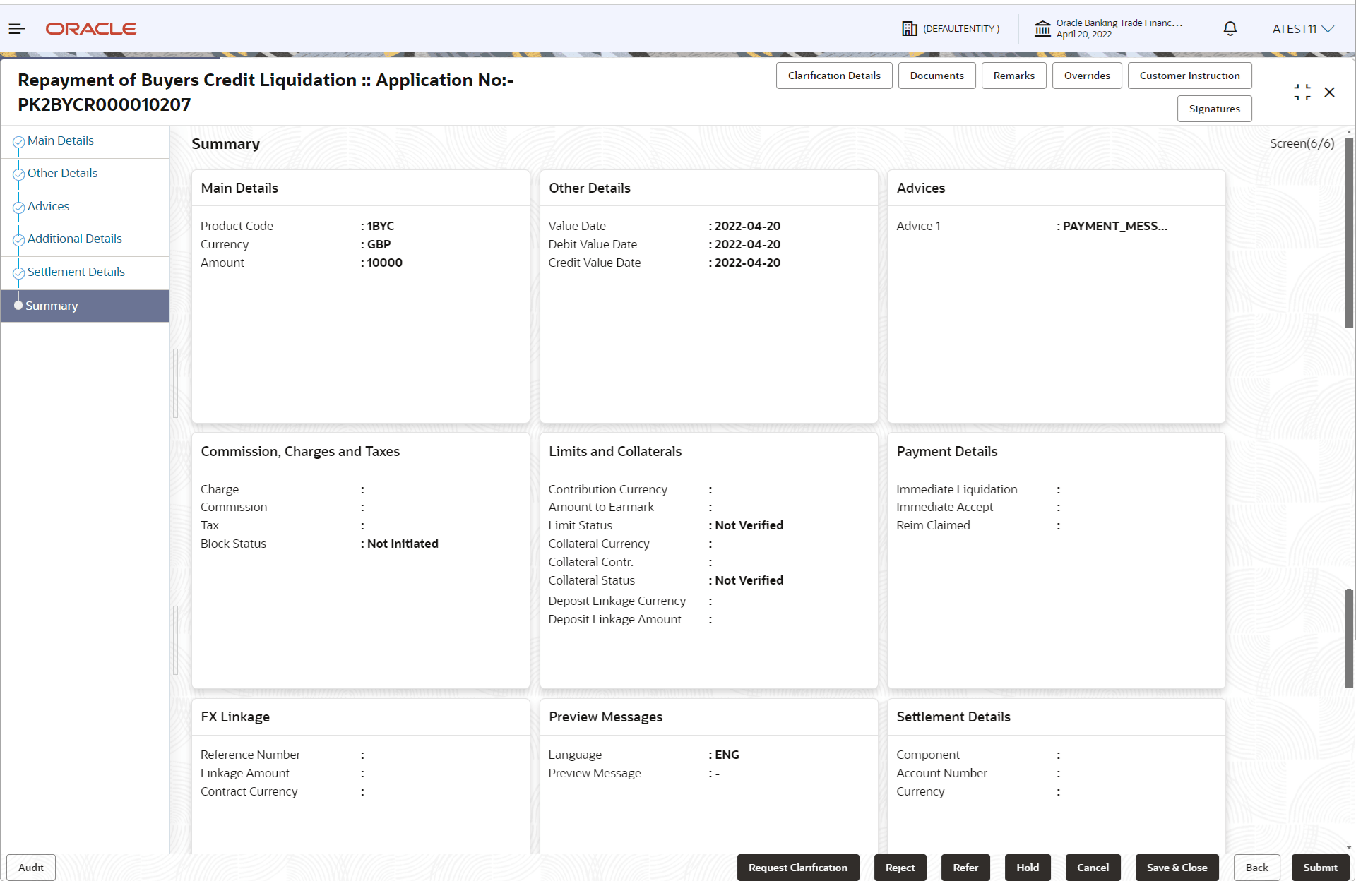Description of liquidationsummary.png follows