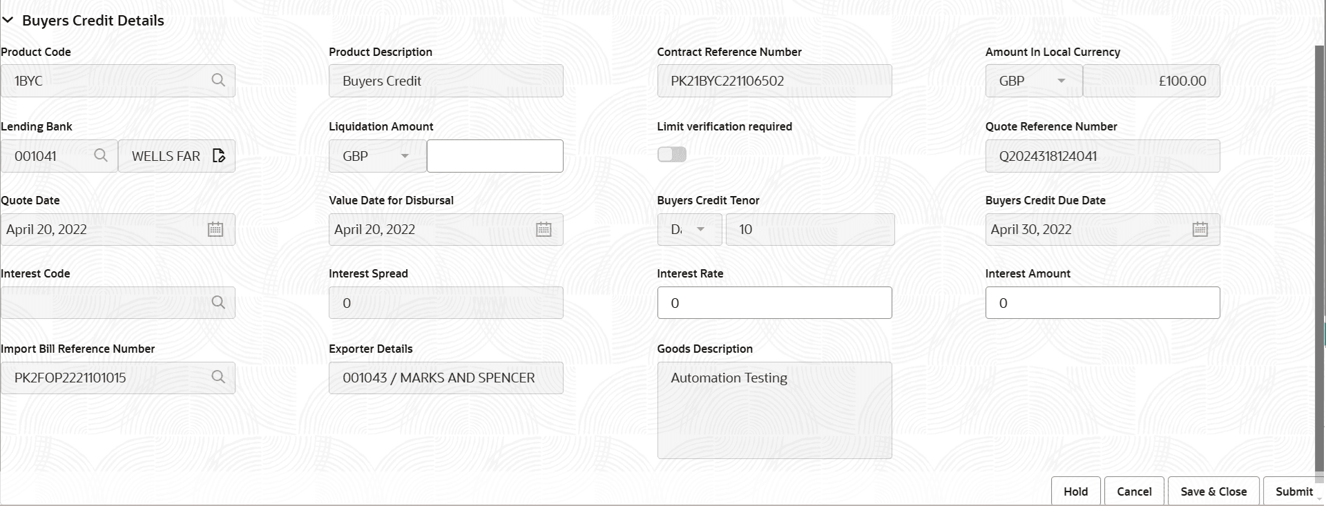 Description of registrationbuyerscreditdetails.png follows