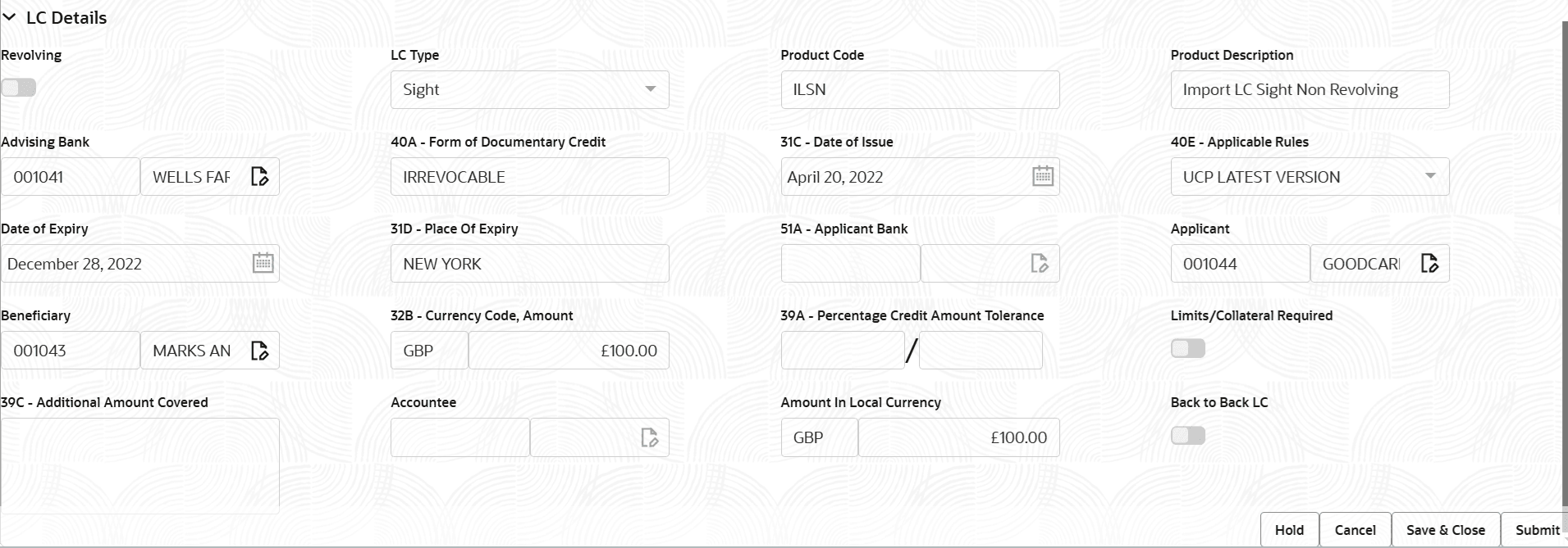 Description of registrationlcdetails.png follows Description of registrationlcdetails.png follows