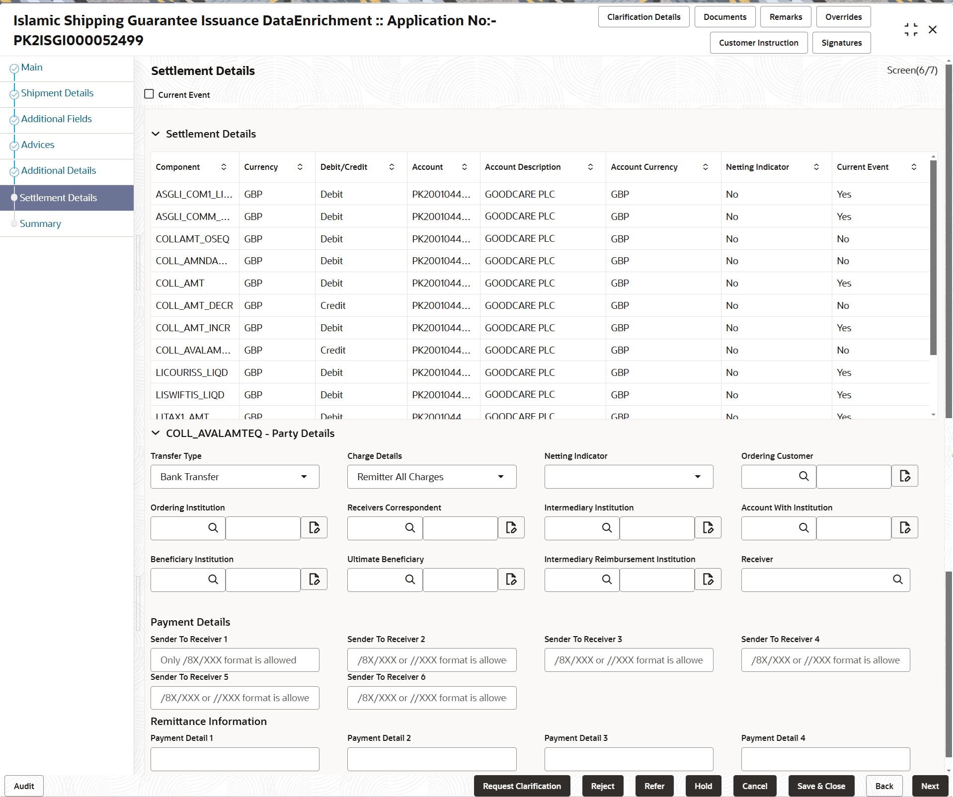 Description of desettlementdetails.png follows Description of desettlementdetails.png follows