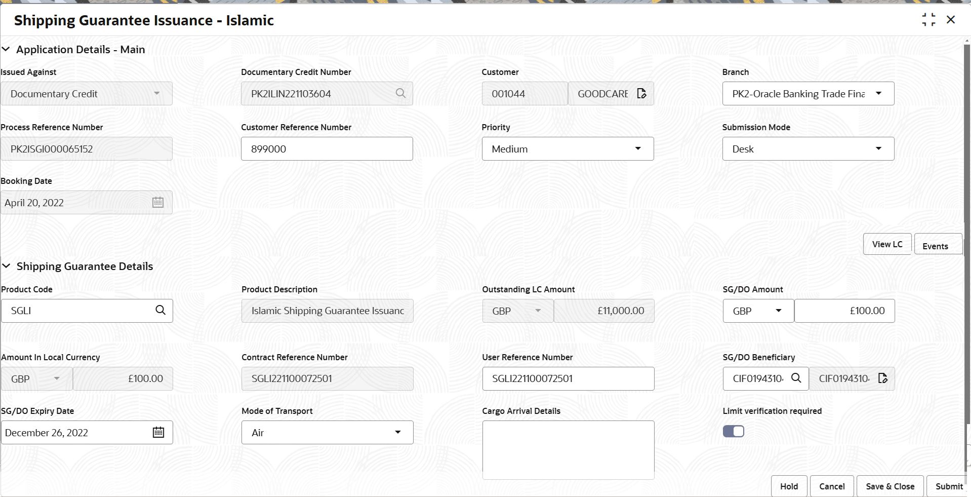 Description of registrationapplicationdetails.png follows Description of registrationapplicationdetails.png follows