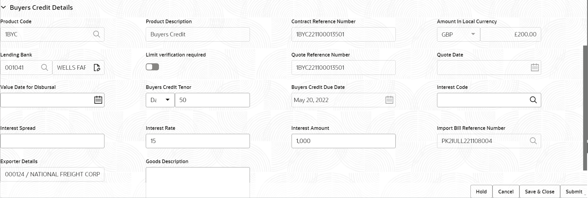 Description of registrationbuyerscreditdetails.png follows