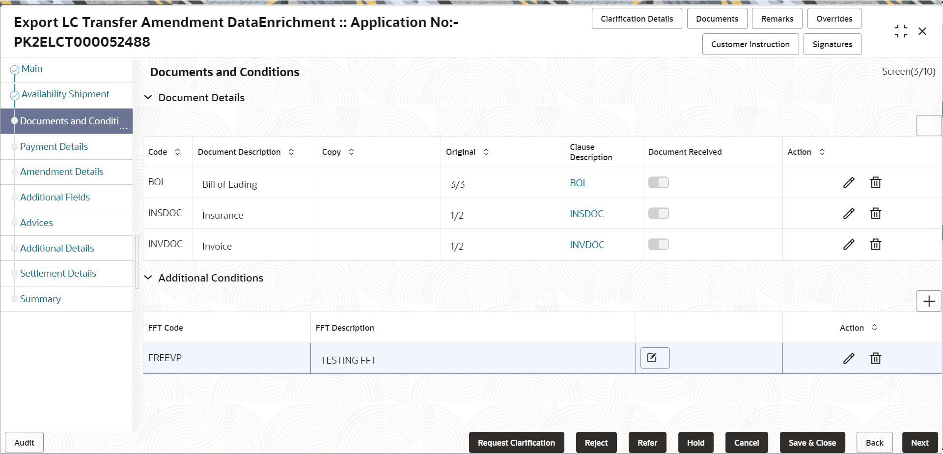 Description of dedocumentsandconditions.png follows
