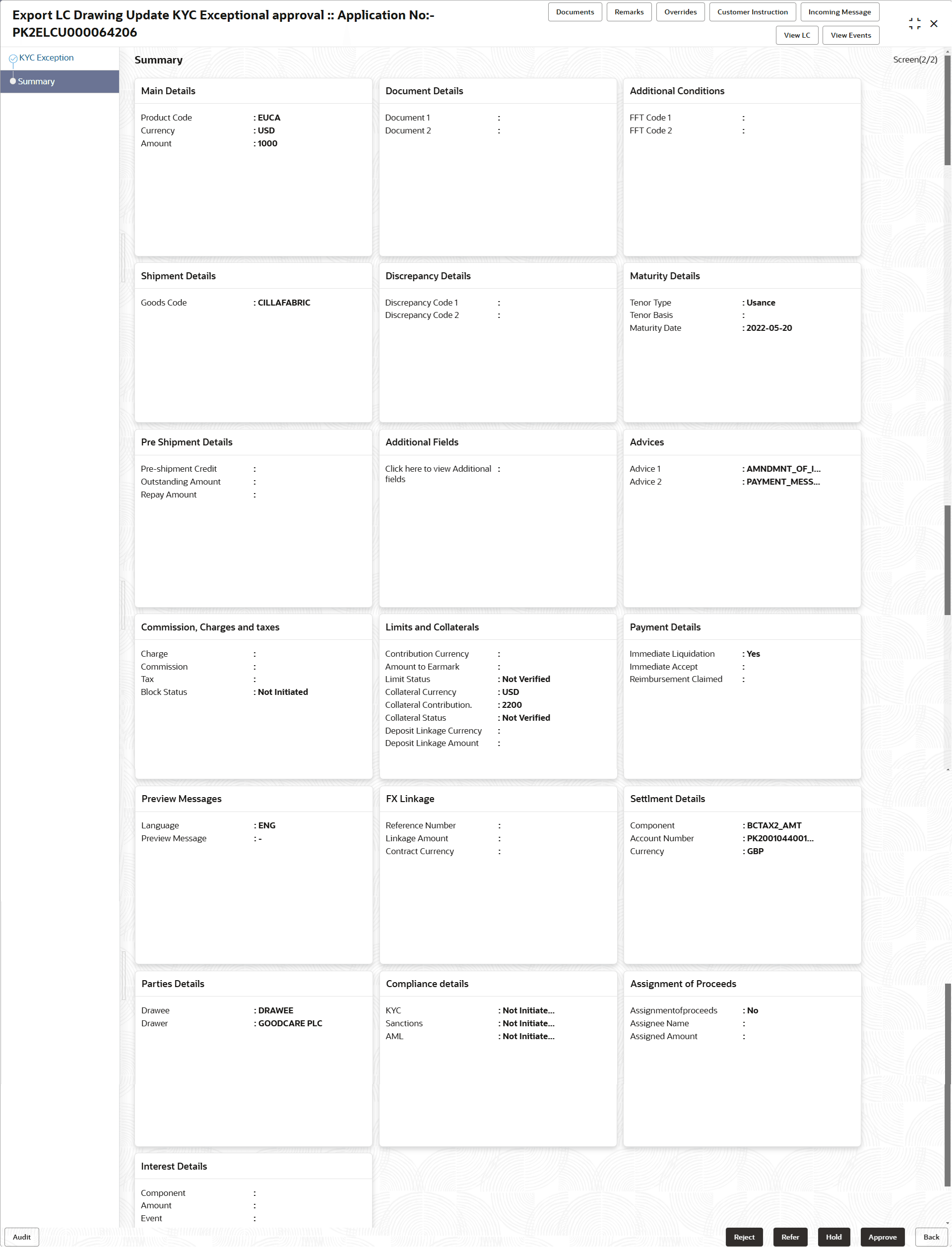 Description of kycexceptionsummary.png follows