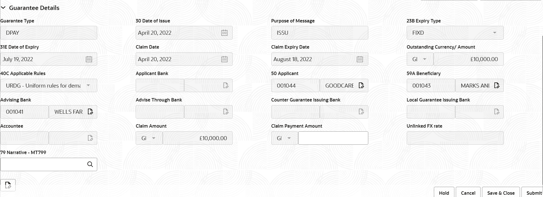 Description of registrationguaranteedetails1.png follows