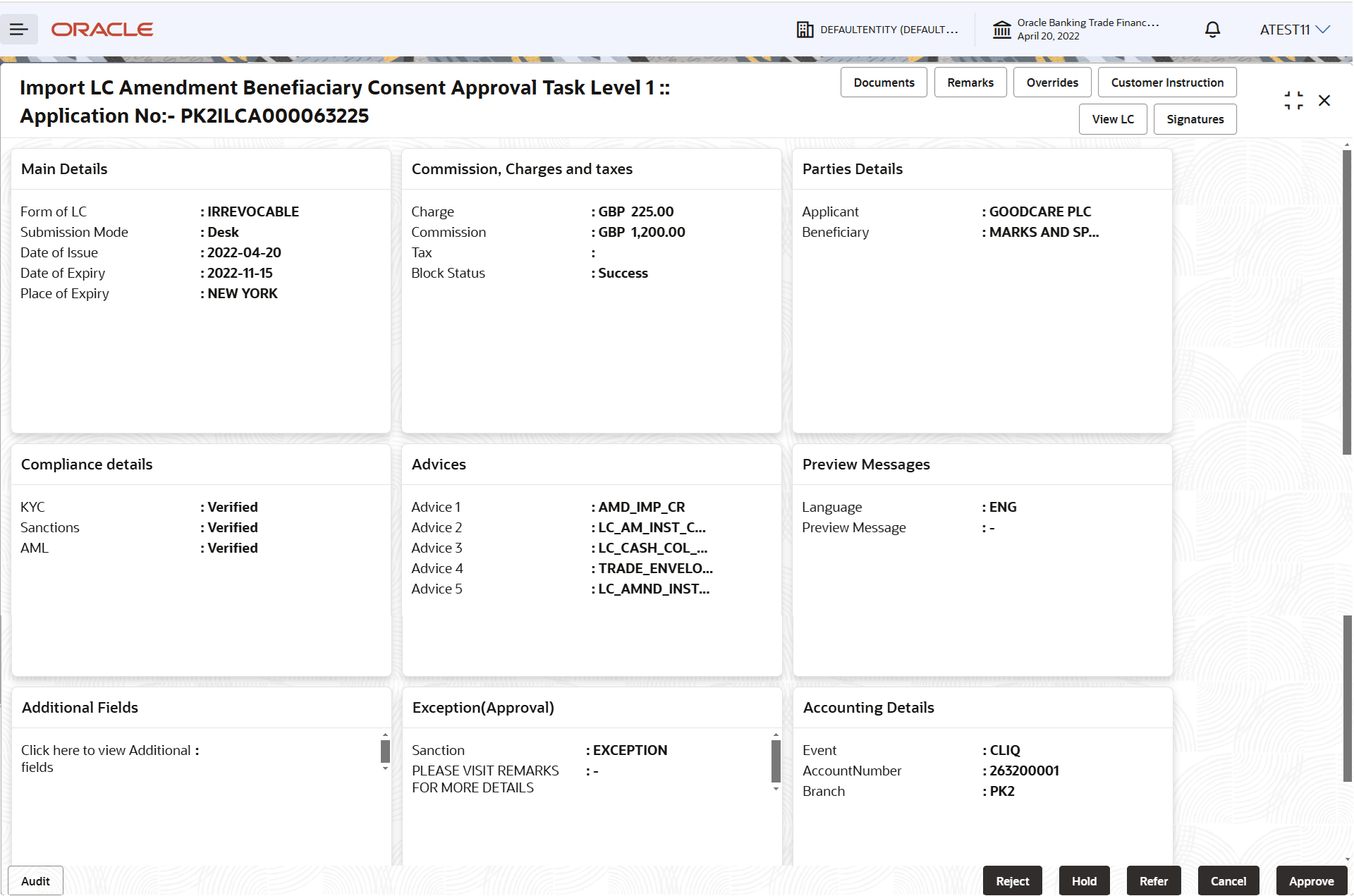 Description of approvalsummary.png follows