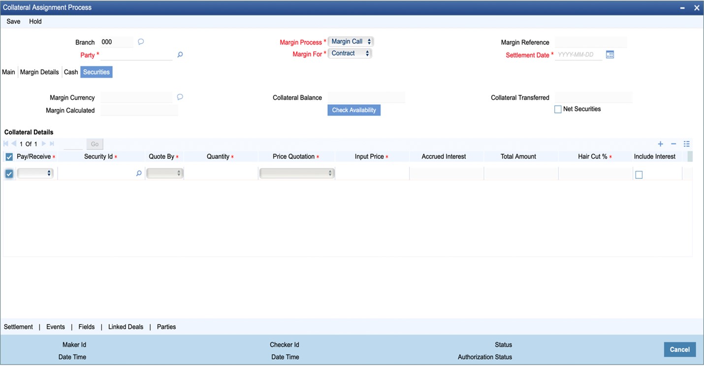 Securities collateral assigment Securities collateral assigment
