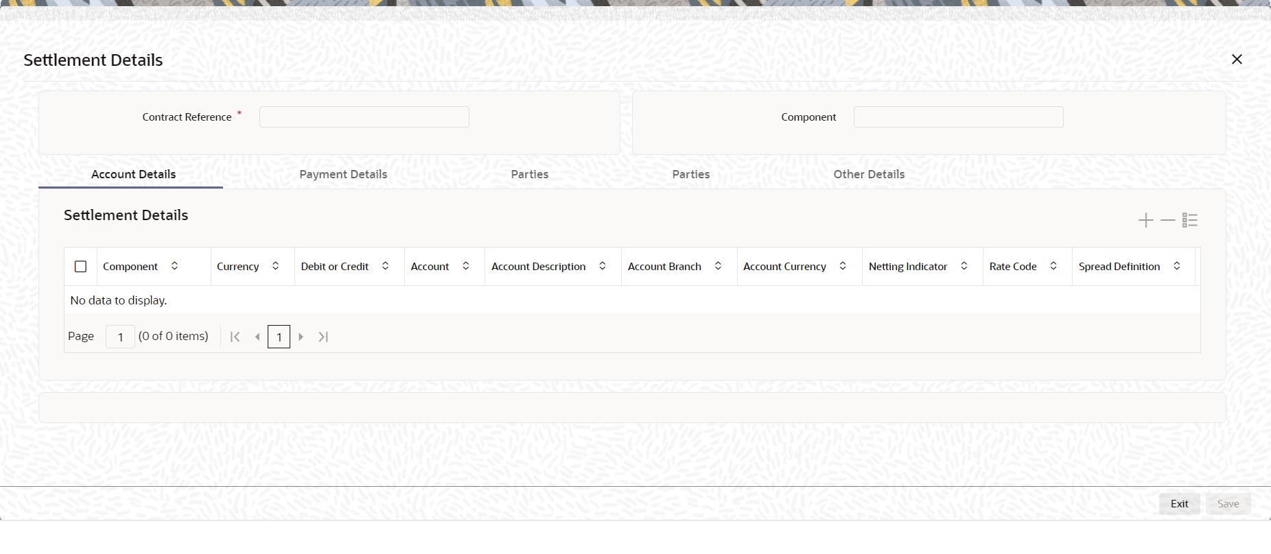 Settlement details Settlement details