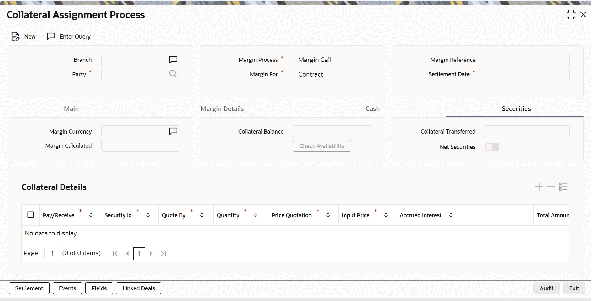 Securities collateral assigment