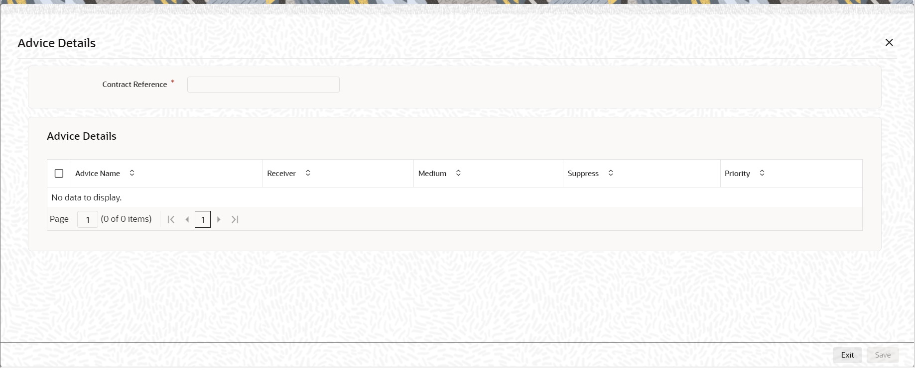 Advice details Advice details