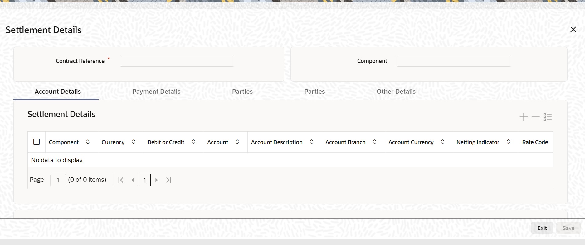 Settlement Details Settlement Details