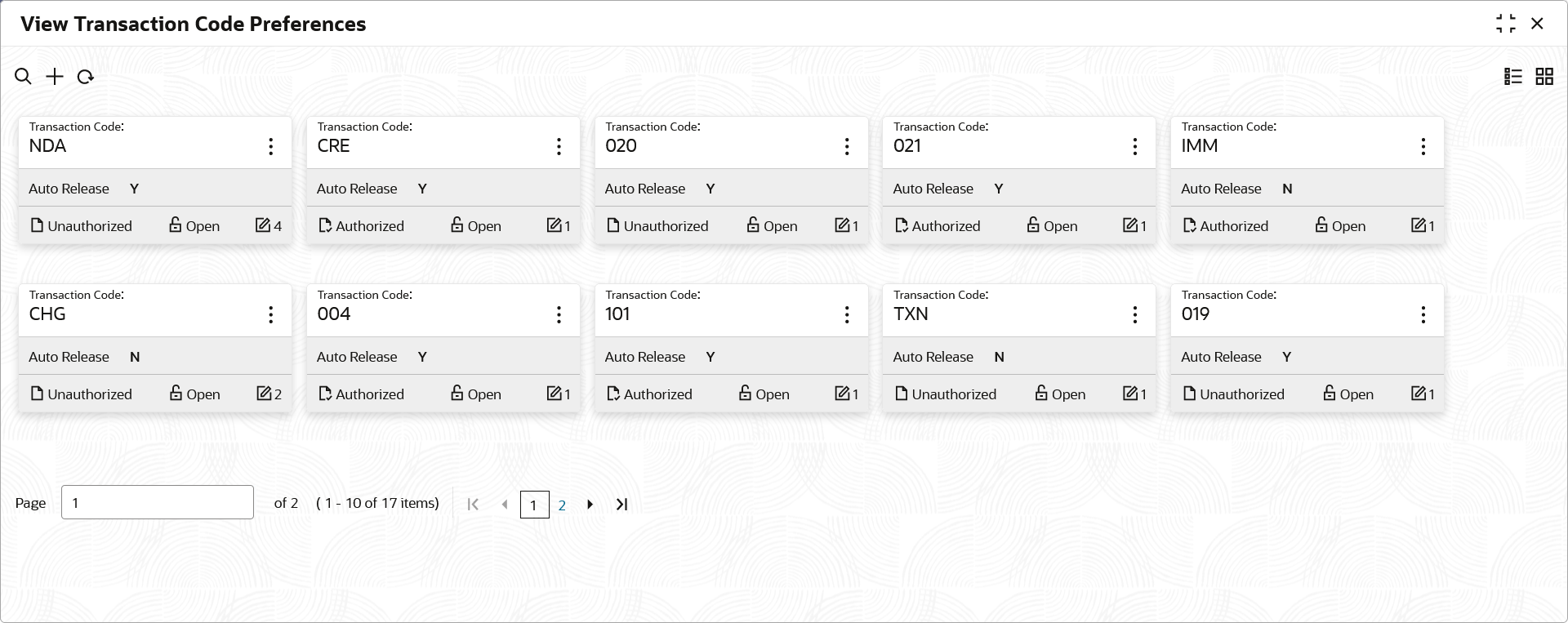 view-transaction-code-preferences