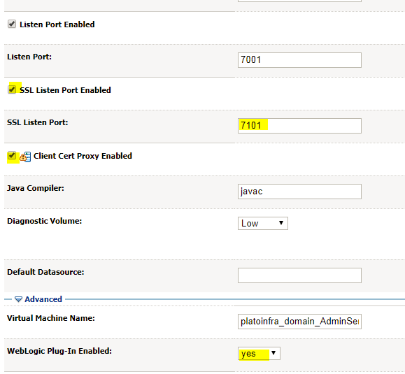 Configure Weblogic Console