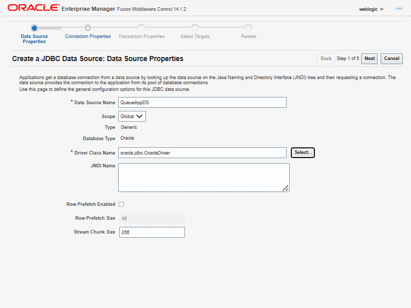 Description of queueappdatasource3.png follows