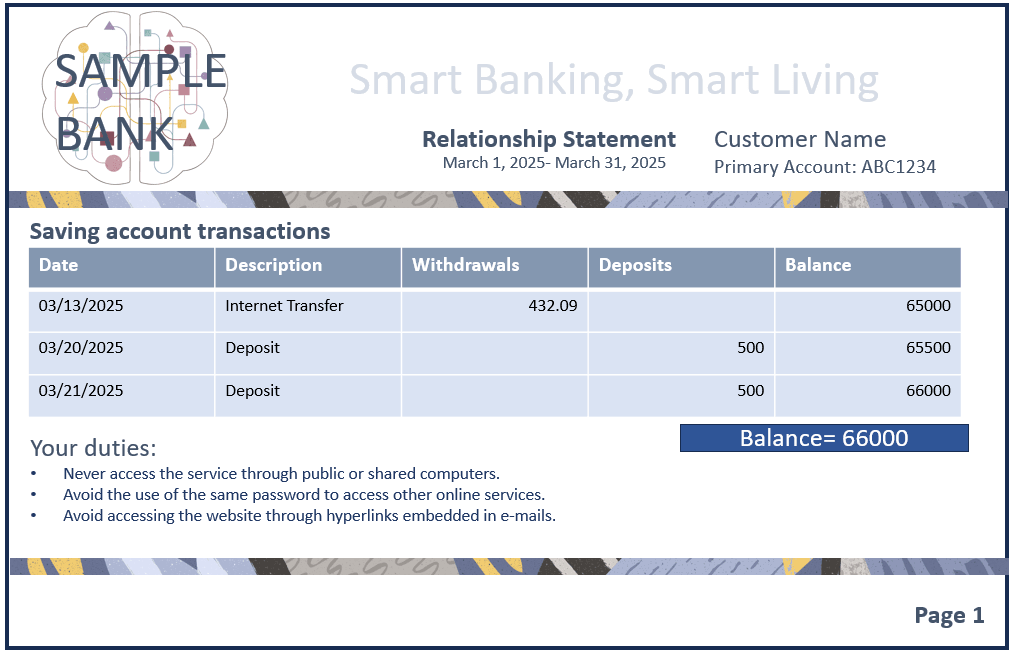 Sample Statement