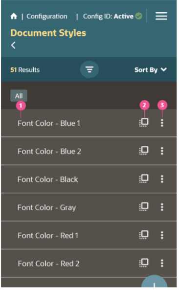 List with Snapshot and More menu List with Snapshot and More menu