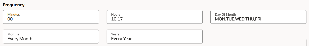 Example Scenario for configuring Frequency