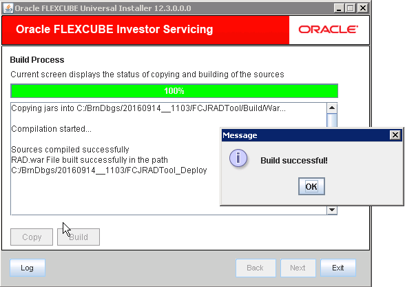 Description of build-successful-warning-message.png follows