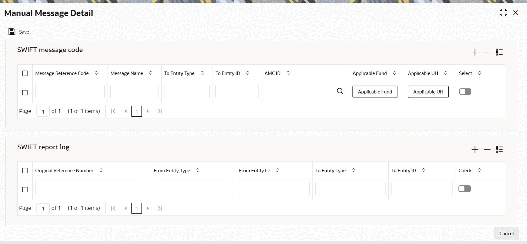 Manual Message Detail_SWIFT message code and SWIFT report log