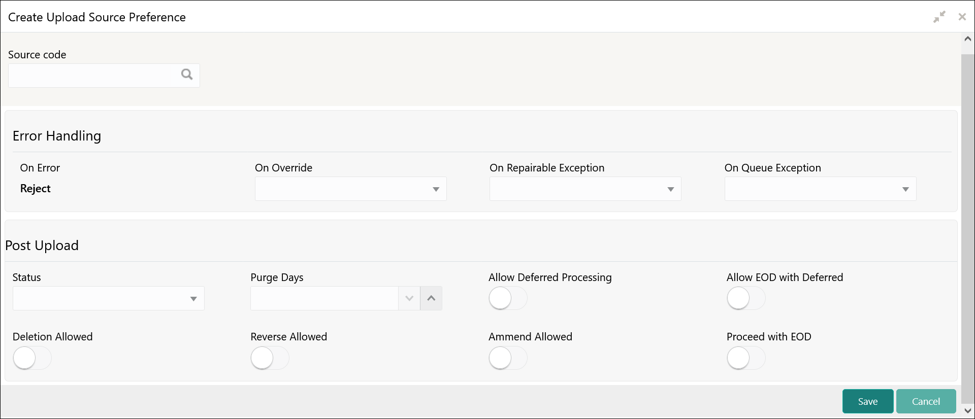 Create Upload Source Preference