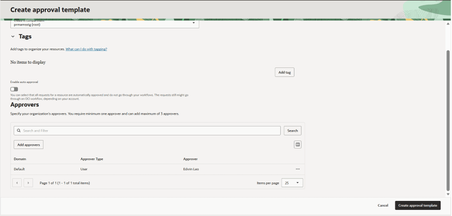 Create approval template