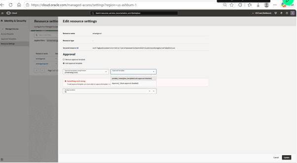 Edit resource settings