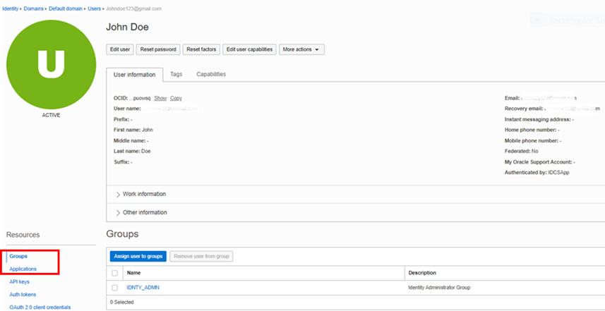 User Details Window User Details Window