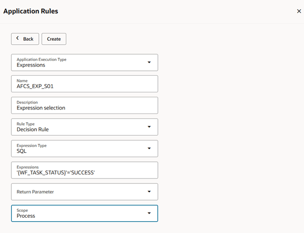 Expression Rule Details Window