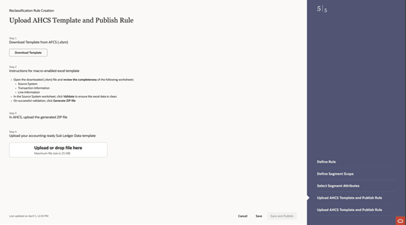 Upload AHCS Template