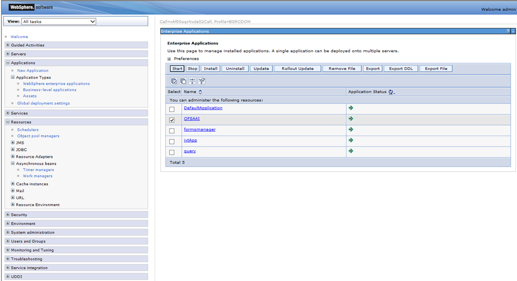 This image displays the Work Managers Configuration page.