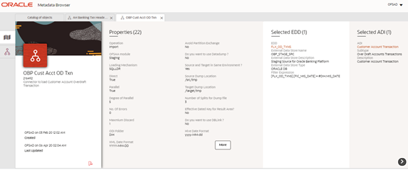 This illustration displays the Connector to view a list of objects when selected from Data Foundation in the Catalog of Objects tab.