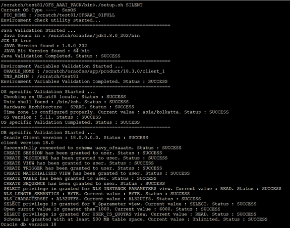 This illustration displays the Silent Mode of Installation to install the OFS AAAI Application Pack.