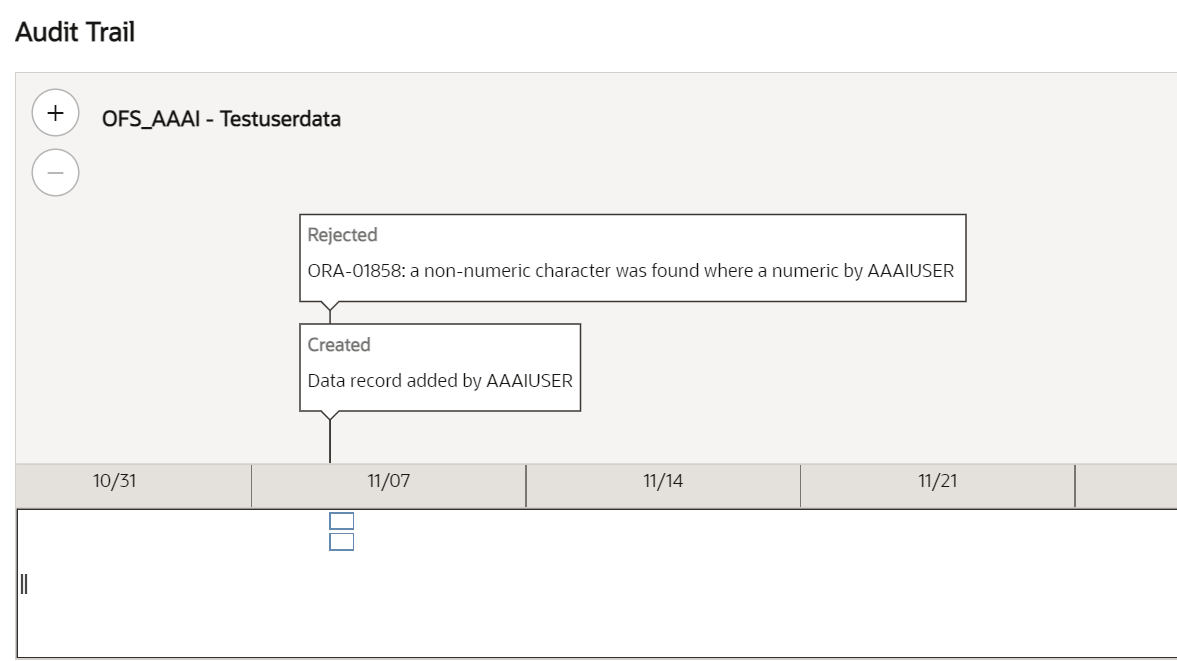 This image displays the Audit Trail pane.