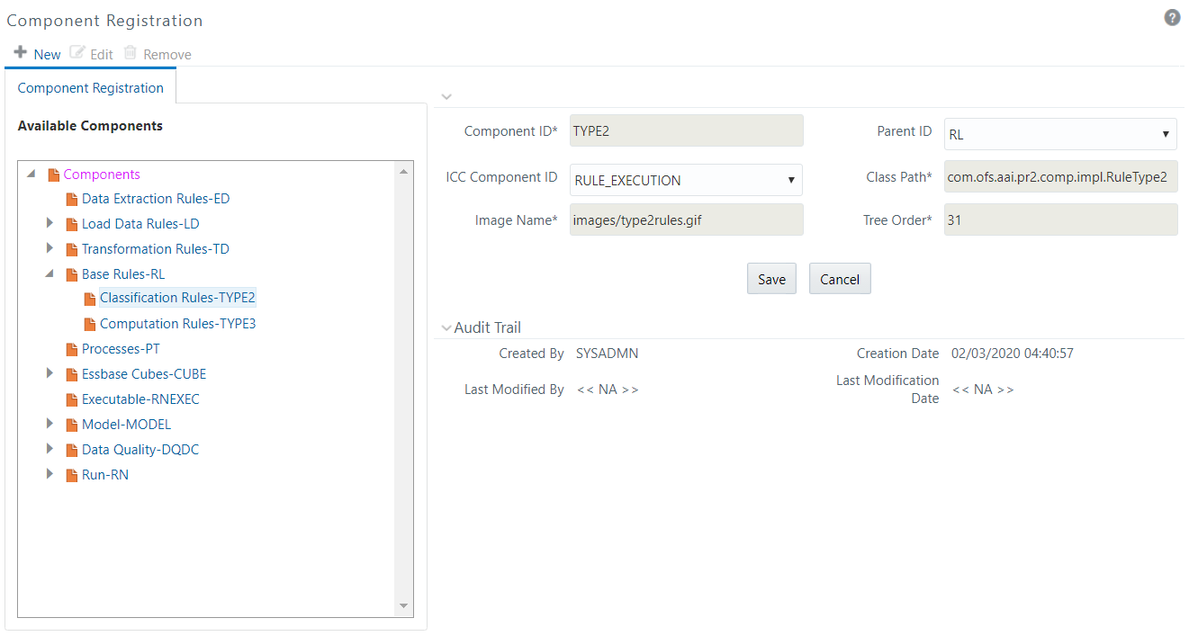 This image displays the Component Registration window.