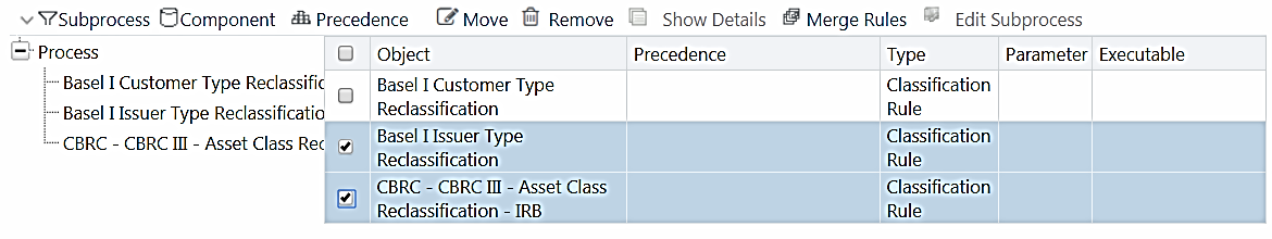 This image displays the Component Selector window.