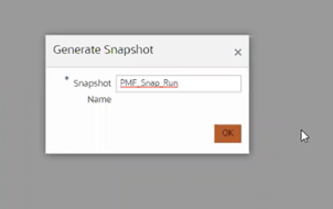 This illustration shows the Generate Snapshot, you can select the snapshot that you want, from this window.