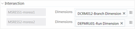 This illustration shows the Intersection tab. You have to select the intersection for mapping the dimension.