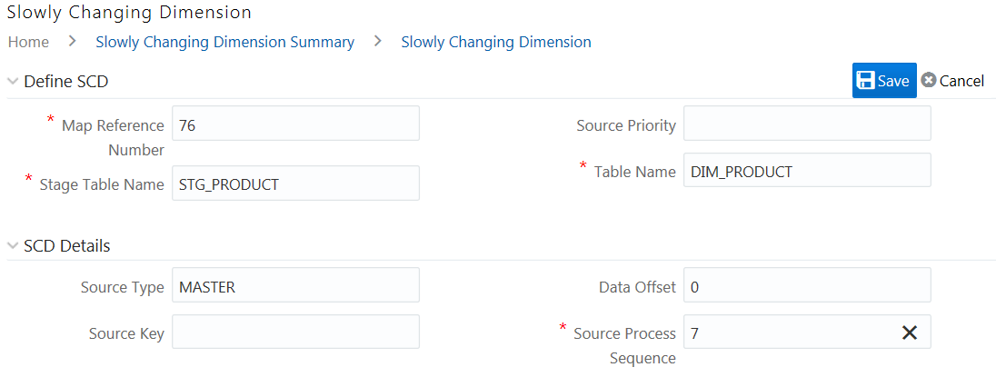 This image displays the Slowly Changing Dimension window.