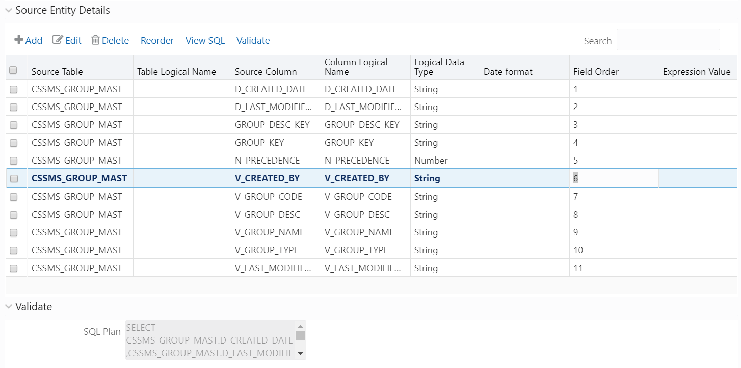 This image displays the Source Entity Details pane.