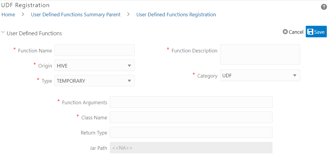 This image displays the UDF Registration window.