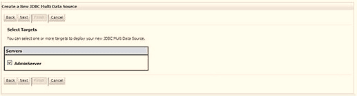 Select the AdminServer check box and click Next. Select the AdminServer check box and click Next.