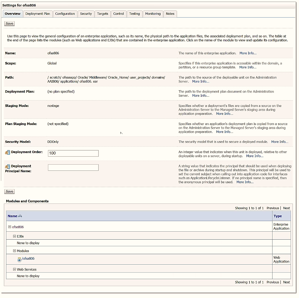 This illustration displays the Settings for Deployment Name window.