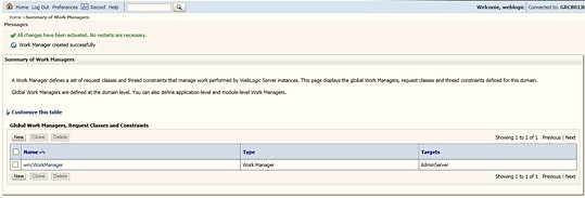 Select Deployment Targets After adding the name for your new work manager select the required deployment target and click Finish.