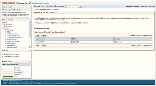Summary of JDBC Data Sources Summary of JDBC Data Sources