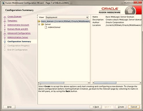 Configuration Summary screen