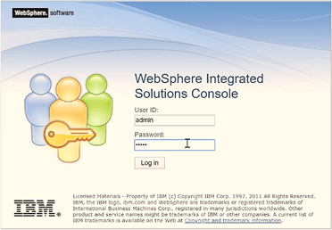 This illustration displays the WebSphere Login Window.