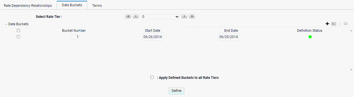 Date Buckets Tab of Maturity Mix Rule Details page