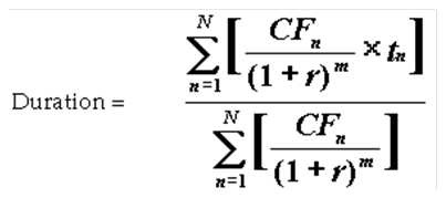Macaulay Duration formula